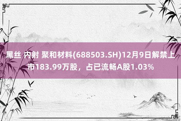 黑丝 内射 聚和材料(688503.SH)12月9日解禁上市183.99万股，占已流畅A股1.03%