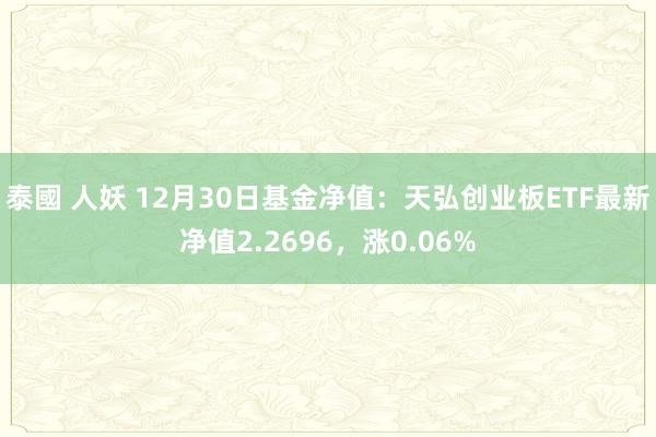 泰國 人妖 12月30日基金净值：天弘创业板ETF最新净值2.2696，涨0.06%