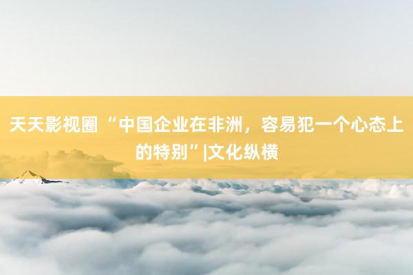 天天影视圈 “中国企业在非洲，容易犯一个心态上的特别”|文化纵横